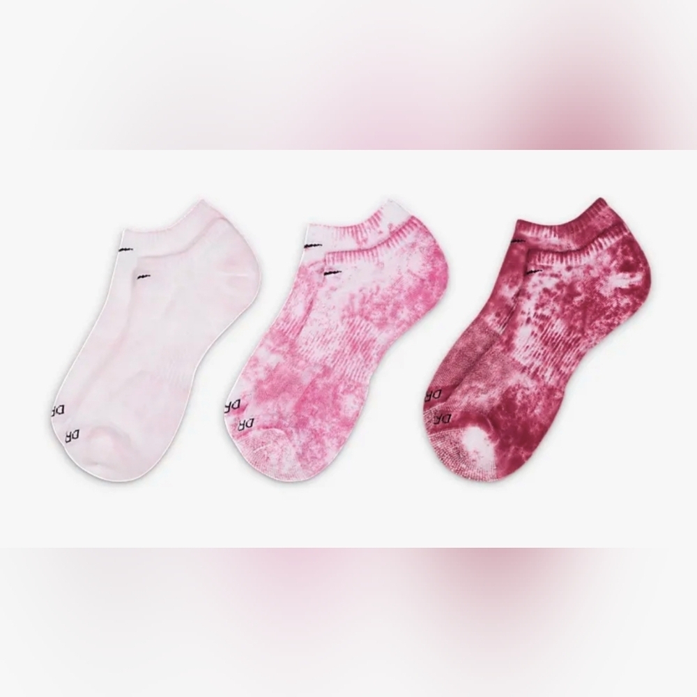 NWT Nike Everyday Plus NoShow Socks (3 Pk) FB9949 WoMens SZ 6-10TIE DYE